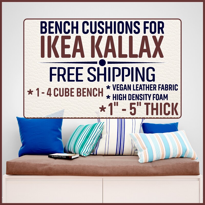 BENCH CUSHION for IKEA Kallax with Vegan Leather Fabric